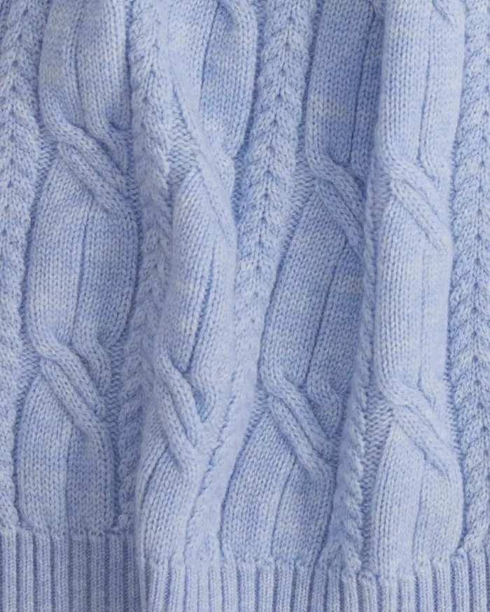 Sportscraft Pearl Cable Beanie Blue Melange Women Hats