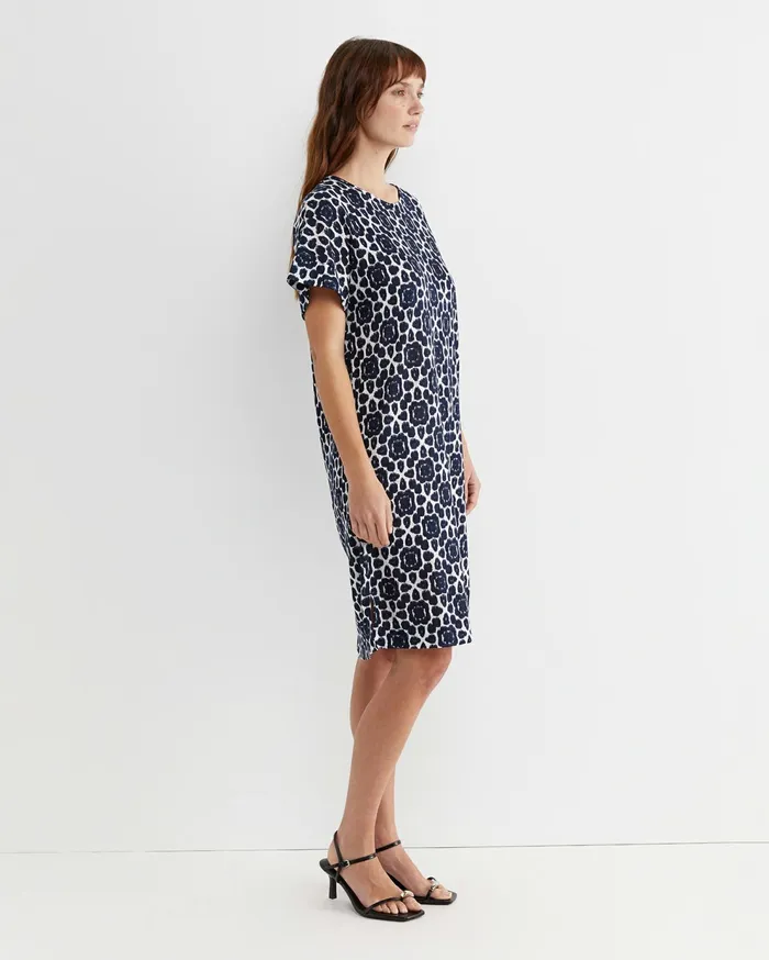 Sportscraft Perry Linen Dress Navywhite Women Dresses