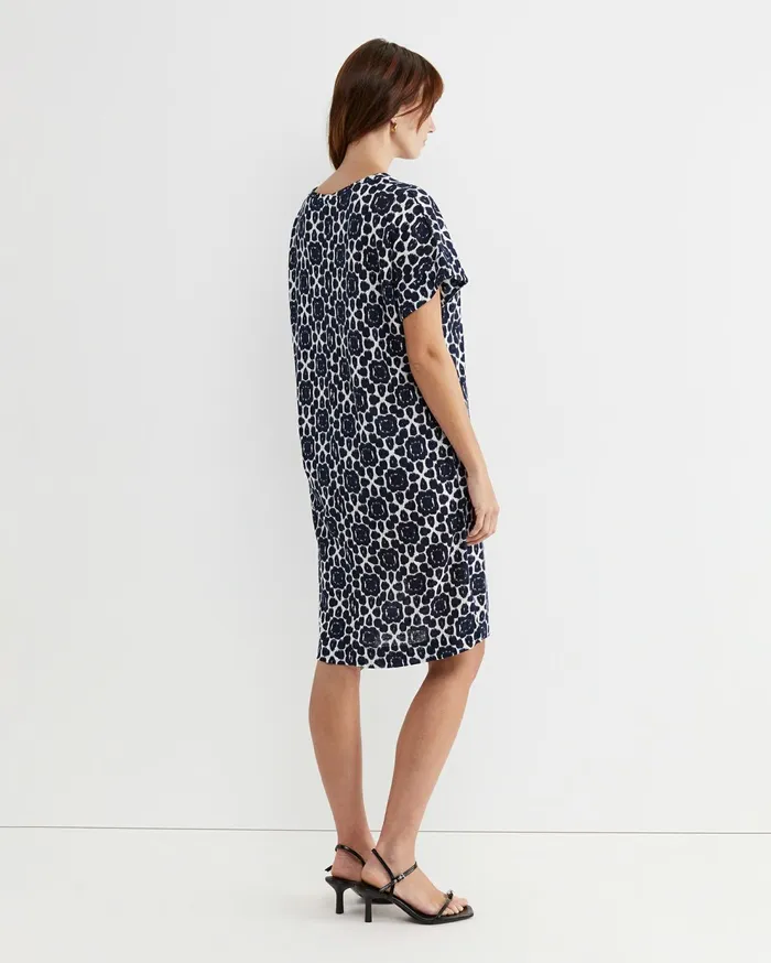 Sportscraft Perry Linen Dress Navywhite Women Dresses