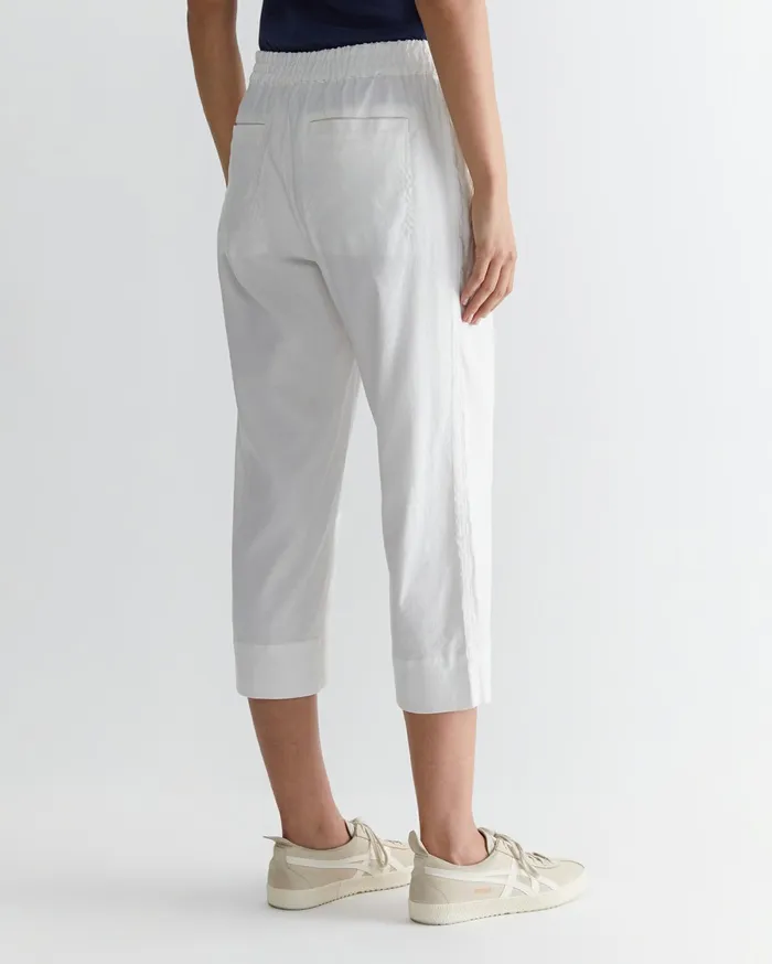 Sportscraft Rosa Crop Linen Pant White Women Pants