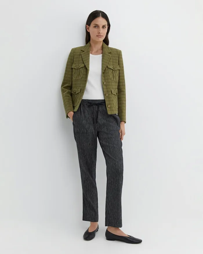 Sportscraft Rosa Stripe Linen Pant Navywhite Women Pants