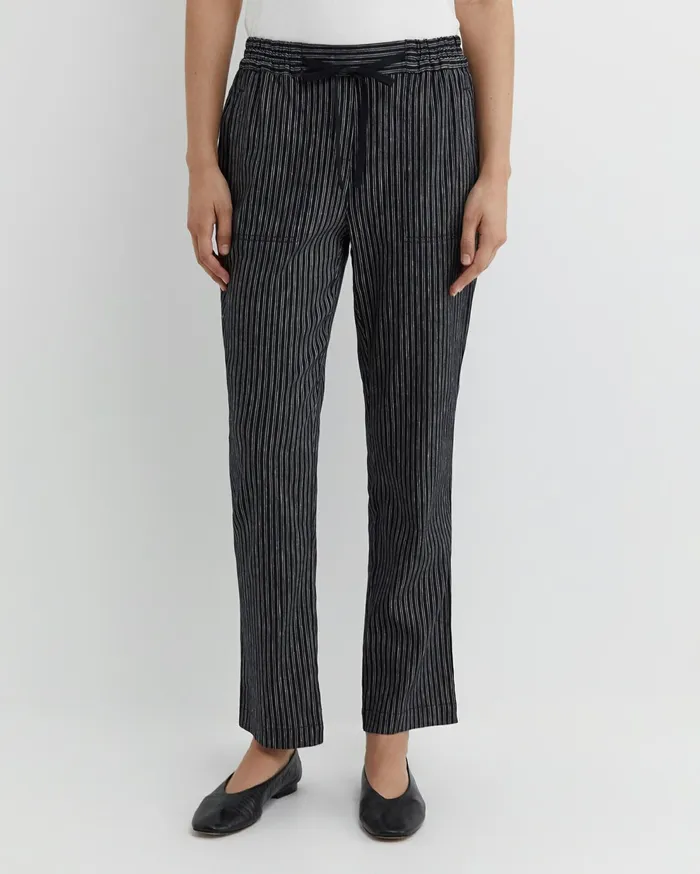 Sportscraft Rosa Stripe Linen Pant Navywhite Women Pants