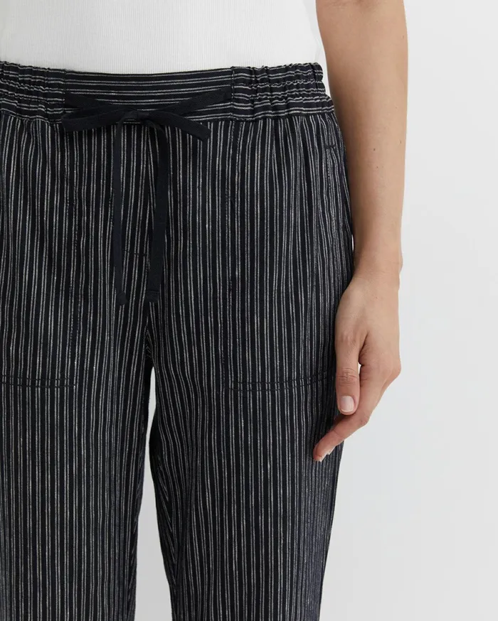 Sportscraft Rosa Stripe Linen Pant Navywhite Women Pants