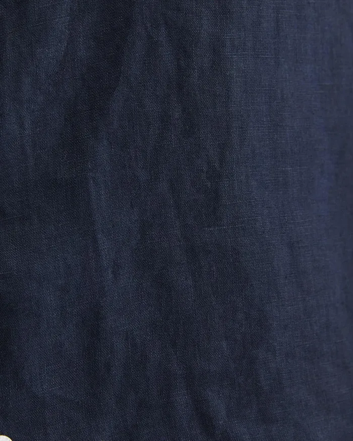 Sportscraft Short Sleeve Stanton Linen Shirt Navy Men Shirts