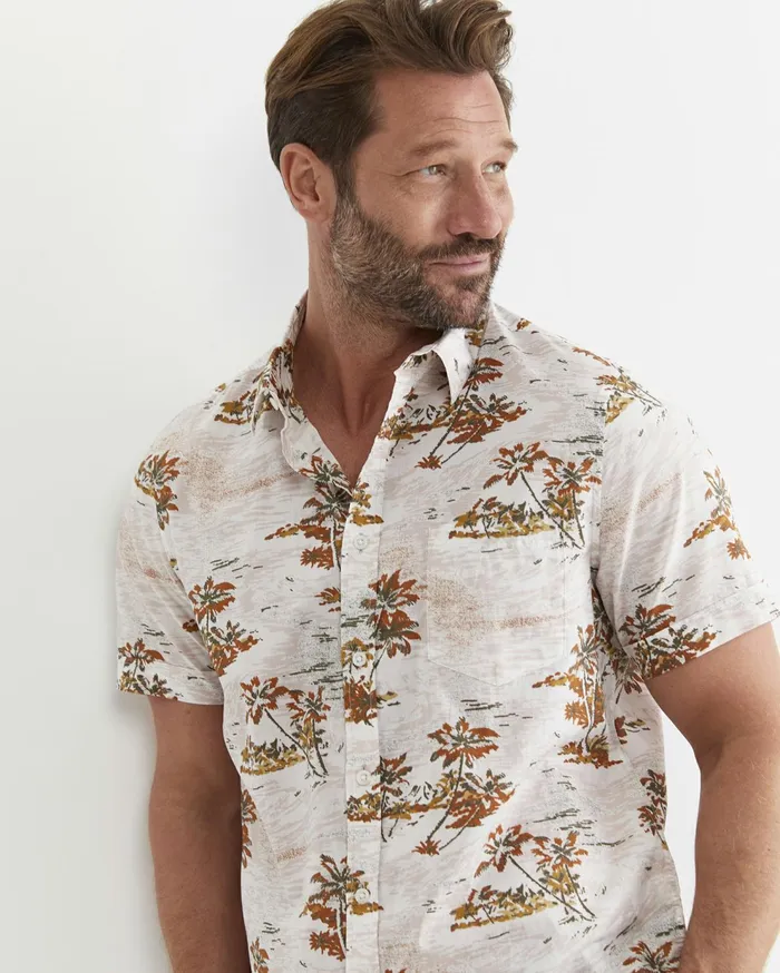 Sportscraft Somers Short Sleeve Cotton Shirt Multi Men Shirts