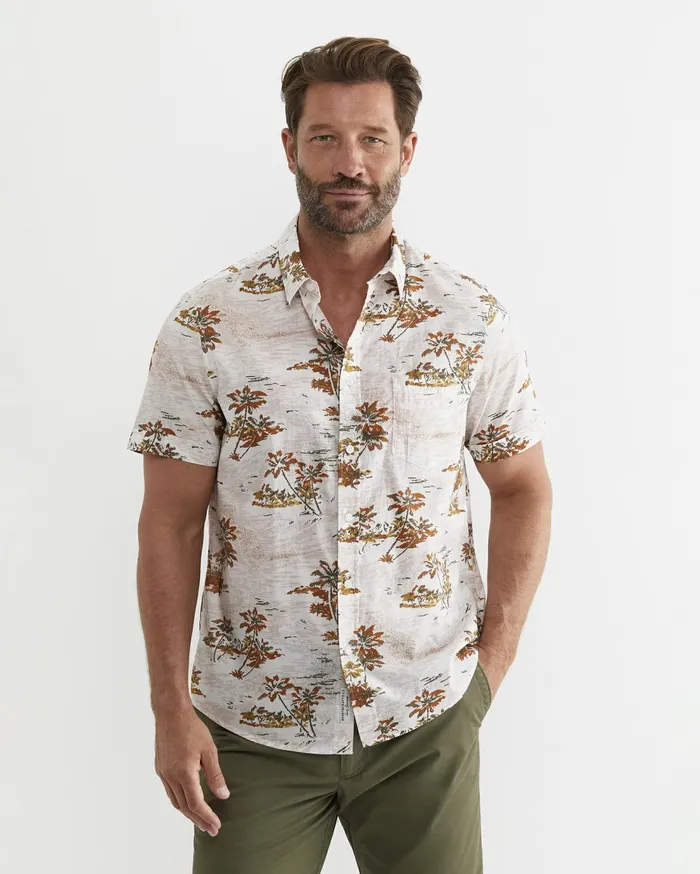 Sportscraft Somers Short Sleeve Cotton Shirt Multi Men Shirts