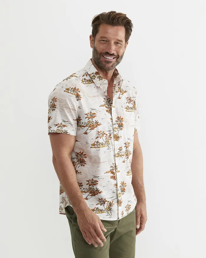 Sportscraft Somers Short Sleeve Cotton Shirt Multi Men Shirts