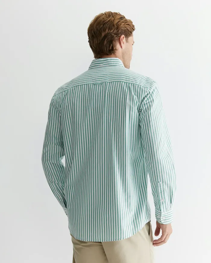 Sportscraft Stripe Oxford Shirt Foliage Men Shirts
