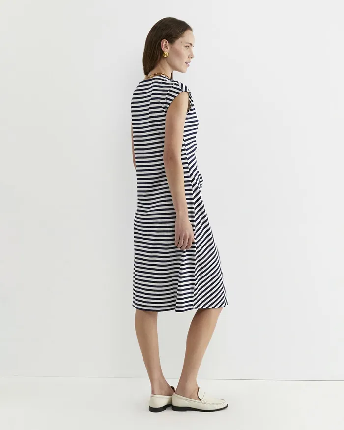 Sportscraft Tie Mercerised Cotton Jersey Dress Whitenavy Women Dresses