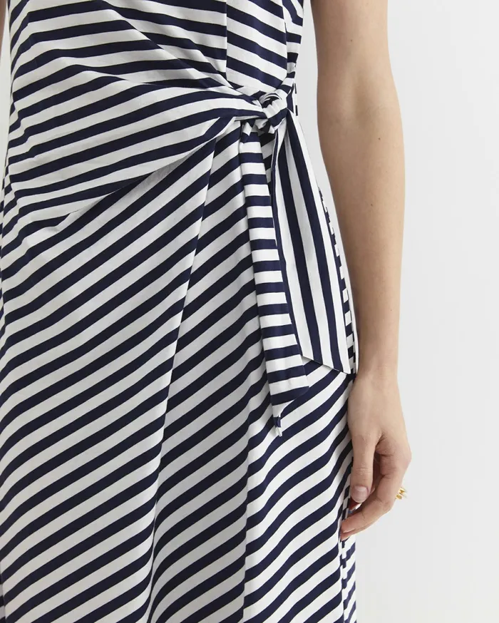 Sportscraft Tie Mercerised Cotton Jersey Dress Whitenavy Women Dresses
