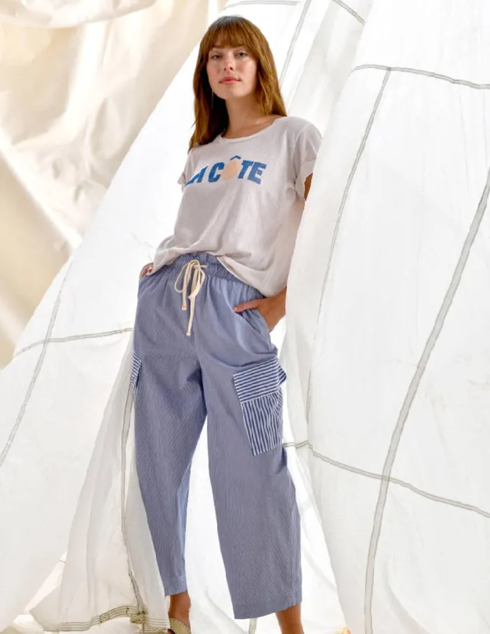 Sundry Clothing Pants Women Women039s Mixed Stripe Cargo Pant In Deep Navy Deep Navy Sundry Clothing Pants Women Women039s Mixed Stripe Cargo Pant In Deep Navy Deep Navy