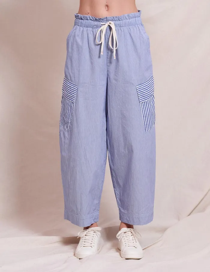 Sundry Clothing Pants Women Women039s Mixed Stripe Cargo Pant In Deep Navy Deep Navy