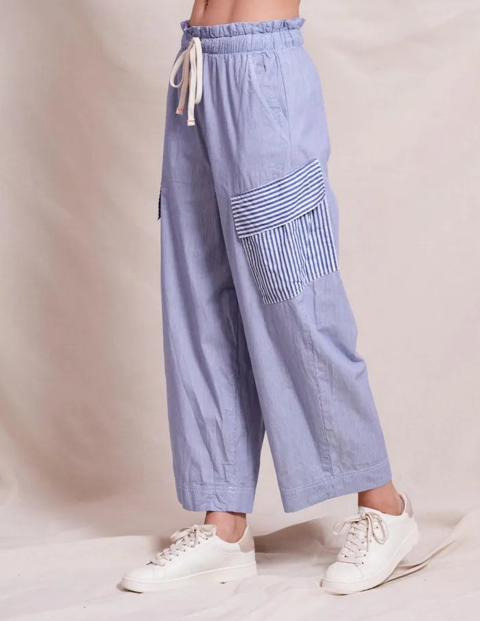 Sundry Clothing Pants Women Women039s Mixed Stripe Cargo Pant In Deep Navy Deep Navy