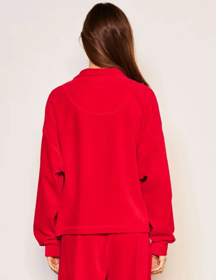 Sundry Clothing Sweaters Women Women039s Crop Half Zip Popover Sweatshirt In Flare Red Flare Red Sundry Clothing Sweaters Women Women039s Crop Half Zip Popover Sweatshirt In Flare Red Flare Red
