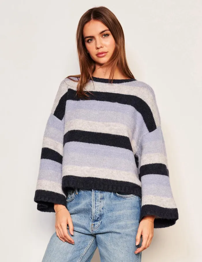 Sundry Clothing Sweaters Women Women039s Cropped Stripe Sweater In Lilac Smoke Lilac Smoke Sundry Clothing Sweaters Women Women039s Cropped Stripe Sweater In Lilac Smoke Lilac Smoke