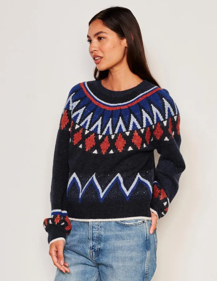 Sundry Clothing Sweaters Women Women039s Fairisle Crew Neck Sweater In Deep Navy Deep Navy Sundry Clothing Sweaters Women Women039s Fairisle Crew Neck Sweater In Deep Navy Deep Navy