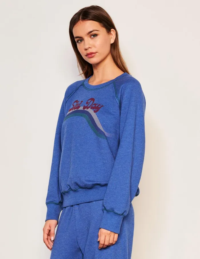Sundry Clothing Sweatshirts Women Women039s Ski Day Raglan Sweatshirt In Symphony Symphony