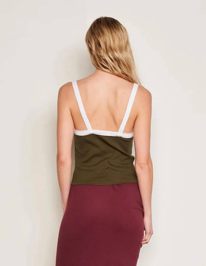 Sundry Clothing Tanks Women Women039s Ringer Apron Tank In Olive Olive Sundry Clothing Tanks Women Women039s Ringer Apron Tank In Olive Olive