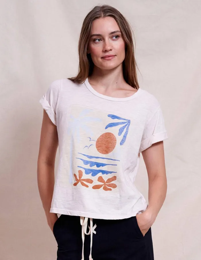 Sundry Clothing Tees Women Women039s Beach Rolled Sleeve Tee In Oyster Oyster Sundry Clothing Tees Women Women039s Beach Rolled Sleeve Tee In Oyster Oyster