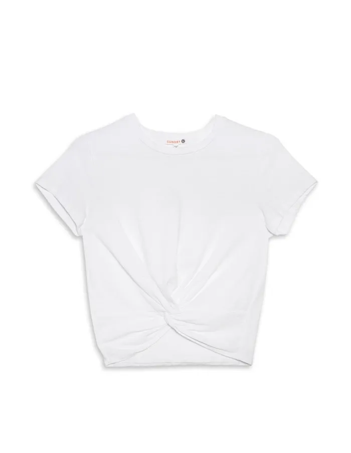 Sundry Clothing Tees Women Women039s Twist Tee In Optic White Optic White Sundry Clothing Tees Women Women039s Twist Tee In Optic White Optic White