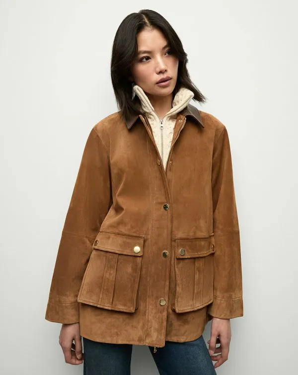 Suz Suede Dickey Chore Coat Whisky Women Veronica Beard Jackets and Outerwear Suz Suede Dickey Chore Coat Whisky Women Veronica Beard Jackets and Outerwear