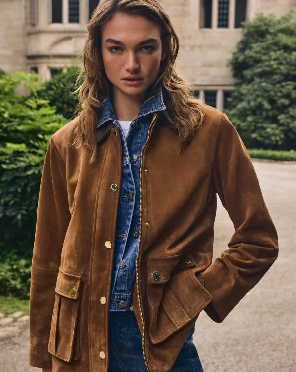 Suz Suede Dickey Chore Coat Whisky Women Veronica Beard Jackets and Outerwear Suz Suede Dickey Chore Coat Whisky Women Veronica Beard Jackets and Outerwear