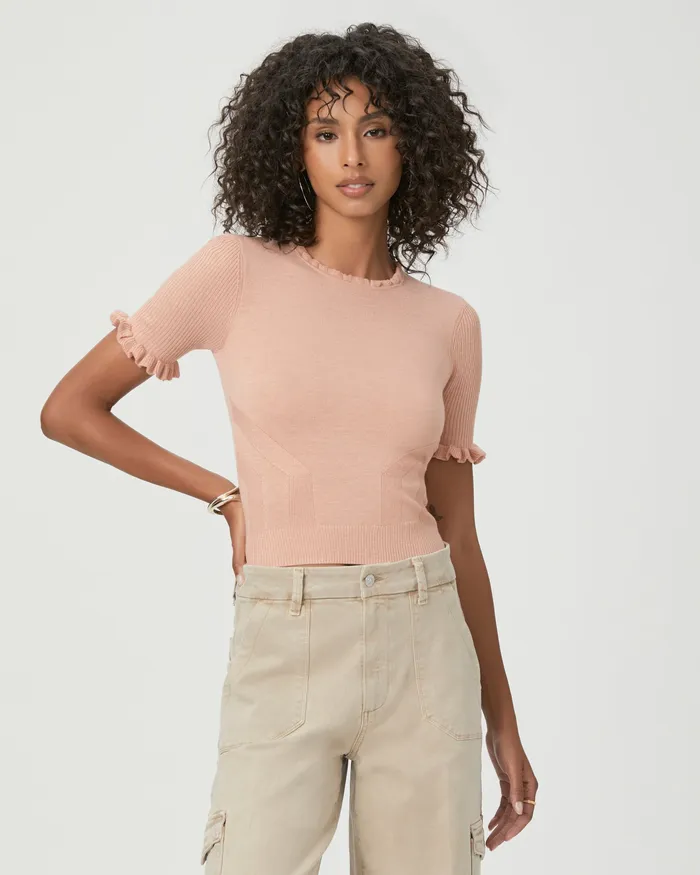 Sweaters and Sweatshirts Women Triste Sweater Top 8211 Peach Metallic PAIGE
