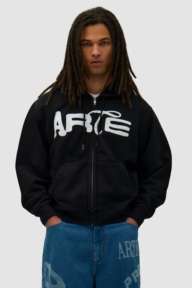 Sweats capuche Arte Antwerp Men Sweat capuche zipp Energy Noir