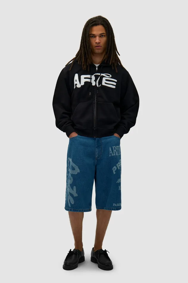 Sweats capuche Arte Antwerp Men Sweat capuche zipp Energy Noir