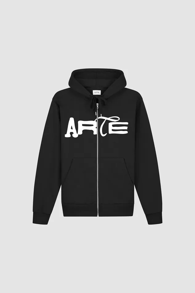 Sweats capuche Arte Antwerp Men Sweat capuche zipp Energy Noir