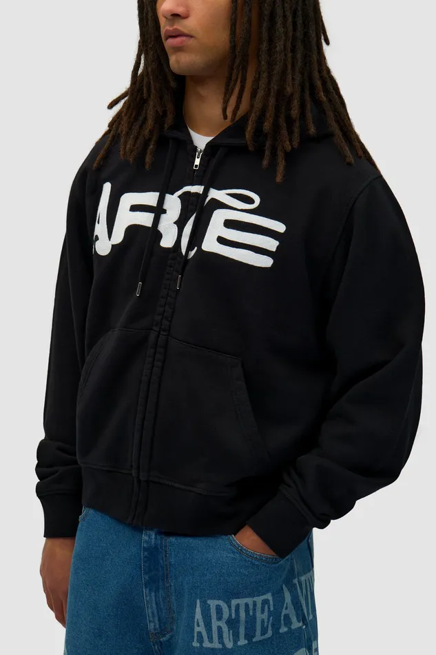 Sweats capuche Arte Antwerp Men Sweat capuche zipp Energy Noir