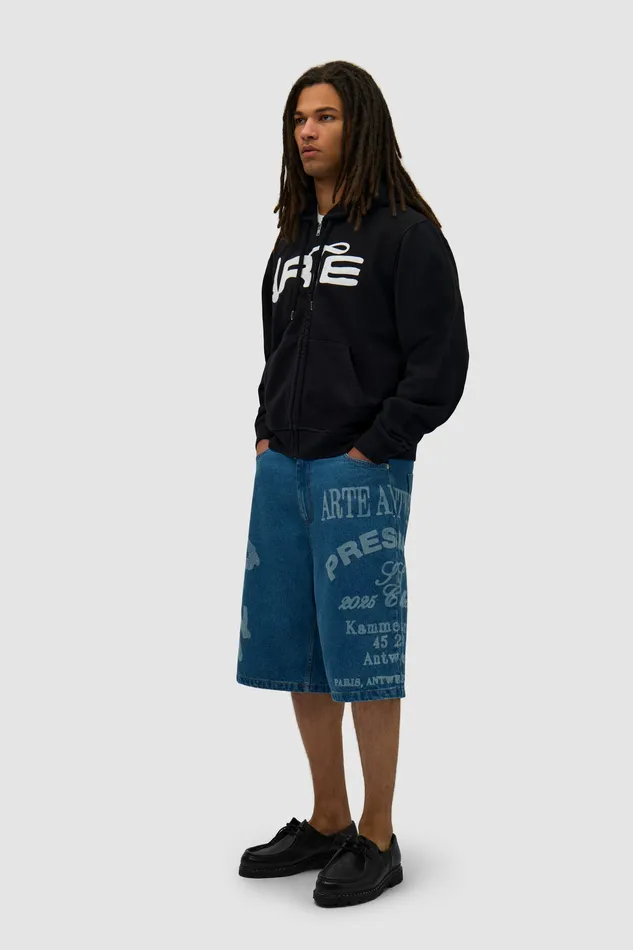Sweats capuche Arte Antwerp Men Sweat capuche zipp Energy Noir