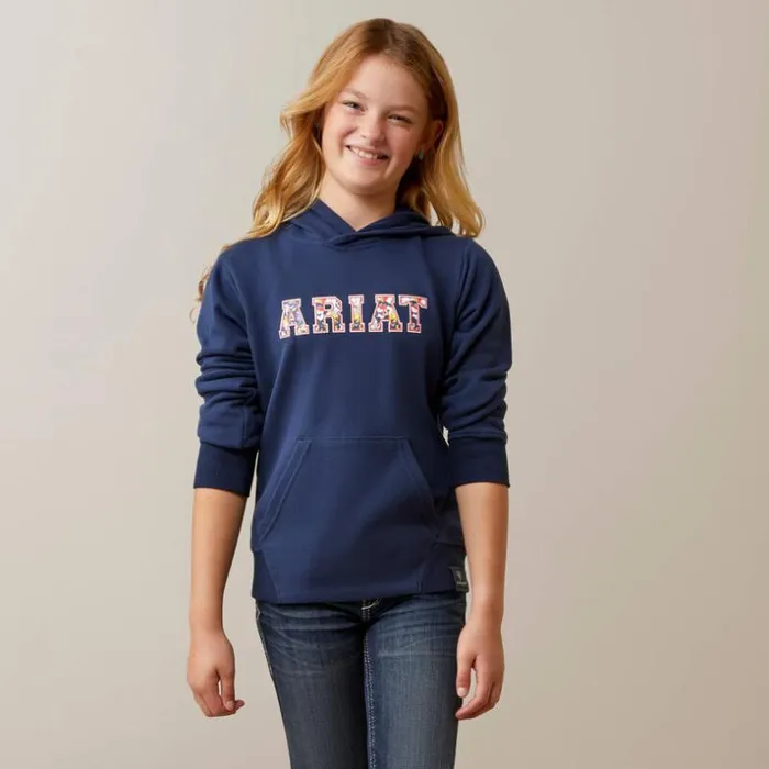 Sweatshirts and Hoodies Kids Ariat 3D Logo 20 Hoodie Navyred