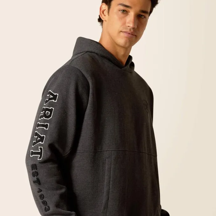 Sweatshirts and Hoodies Men Ariat Rabere Hoodie Charcoal Sweatshirts and Hoodies Men Ariat Rabere Hoodie Charcoal
