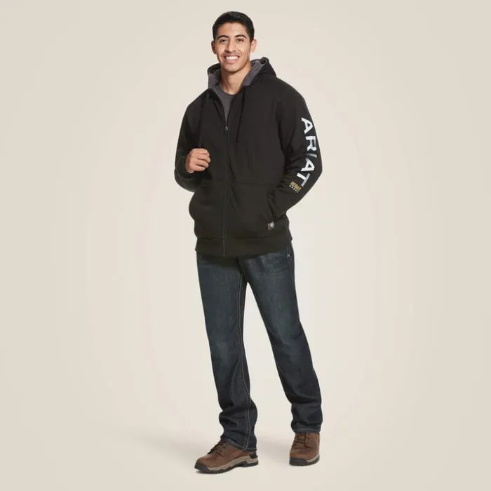 Sweatshirts and Hoodies Men Ariat Rebar AllWeather Full Zip Hoodie Black