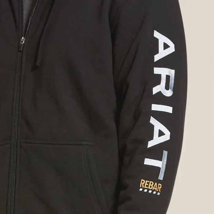 Sweatshirts and Hoodies Men Ariat Rebar AllWeather Full Zip Hoodie Black