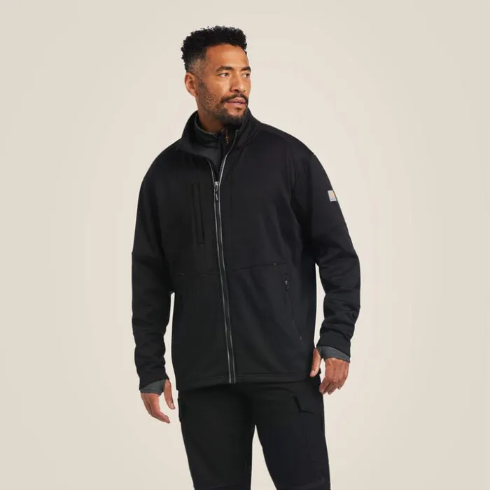 Sweatshirts and Hoodies Men Ariat Rebar Polartec Elite Full Zip Sweatshirt Black