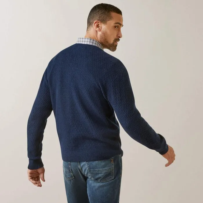 Sweatshirts and Hoodies Men Ariat Ross Sweater Navy Sweatshirts and Hoodies Men Ariat Ross Sweater Navy