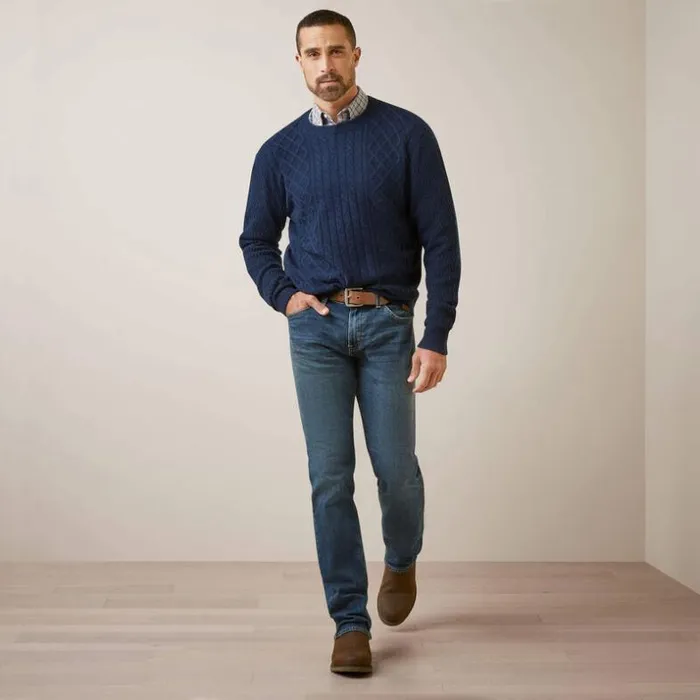 Sweatshirts and Hoodies Men Ariat Ross Sweater Navy Sweatshirts and Hoodies Men Ariat Ross Sweater Navy