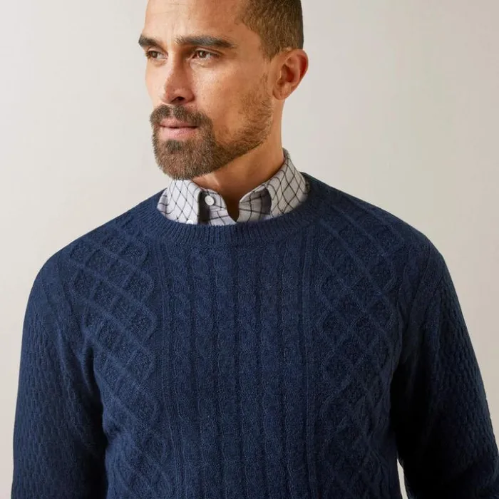 Sweatshirts and Hoodies Men Ariat Ross Sweater Navy Sweatshirts and Hoodies Men Ariat Ross Sweater Navy