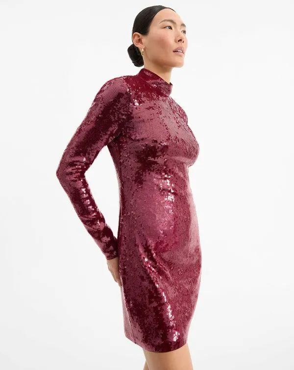 Sylee Sequin Dress Wine Women Veronica Beard Dresses