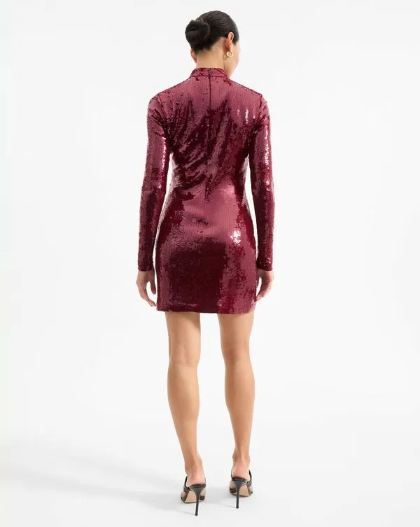 Sylee Sequin Dress Wine Women Veronica Beard Dresses
