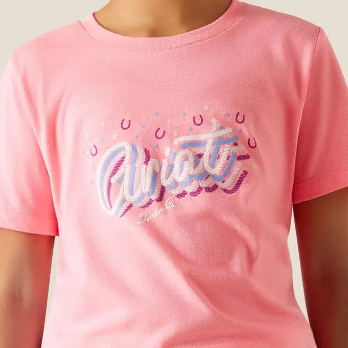 TShirts and Polos Kids Ariat Ariat Rainbow Script TShirt Neon Pink Heather TShirts and Polos Kids Ariat Ariat Rainbow Script TShirt Neon Pink Heather