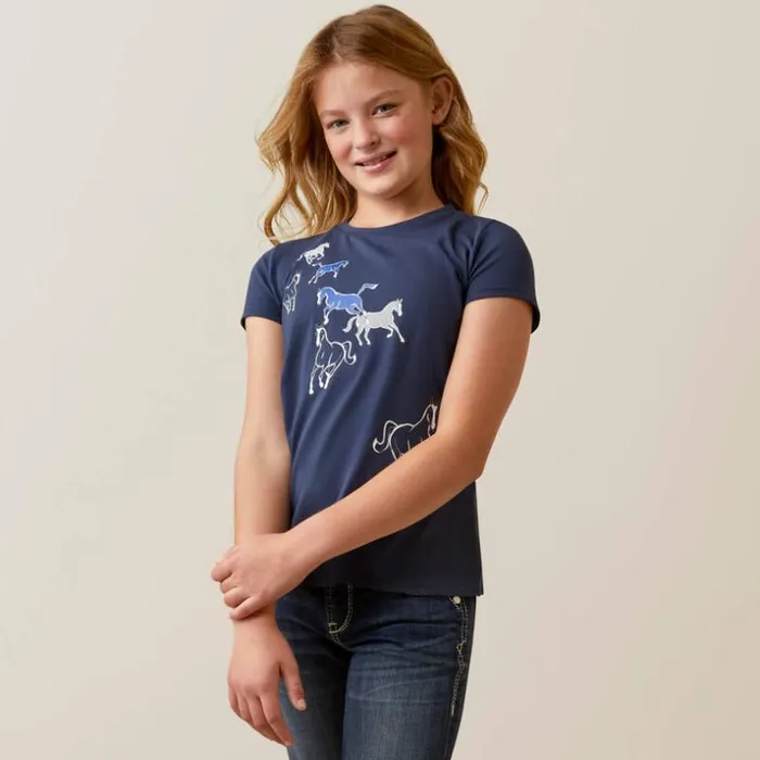 TShirts and Polos Kids Ariat Frolic TShirt Navy Eclipse