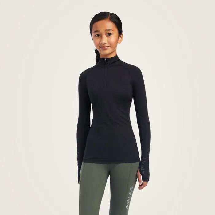 TShirts and Polos Kids Ariat Lowell 20 14 Zip Baselayer Black