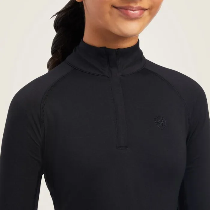 TShirts and Polos Kids Ariat Lowell 20 14 Zip Baselayer Black TShirts and Polos Kids Ariat Lowell 20 14 Zip Baselayer Black