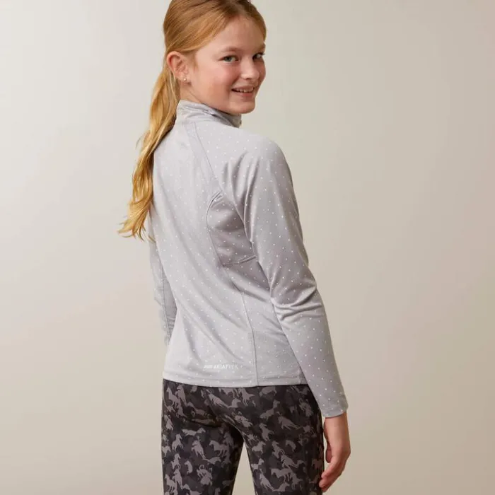 TShirts and Polos Kids Ariat Sunstopper 20 14 Zip Baselayer Silver Sconce Dot TShirts and Polos Kids Ariat Sunstopper 20 14 Zip Baselayer Silver Sconce Dot