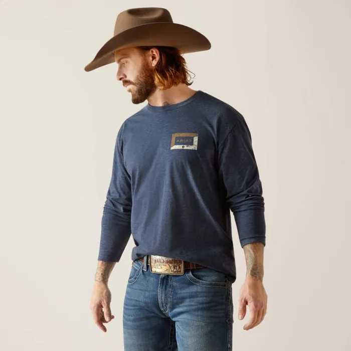 TShirts and Polos Men Ariat Ariat Veneer TShirt Navy Heather TShirts and Polos Men Ariat Ariat Veneer TShirt Navy Heather