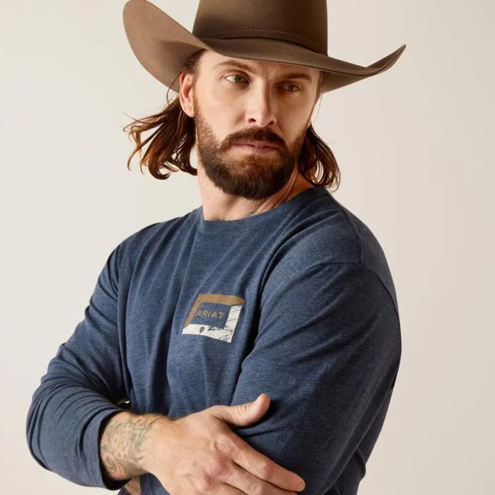 TShirts and Polos Men Ariat Ariat Veneer TShirt Navy Heather TShirts and Polos Men Ariat Ariat Veneer TShirt Navy Heather