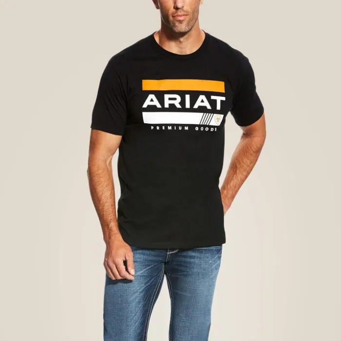 TShirts and Polos Men Ariat Bar Stripe TShirt Black